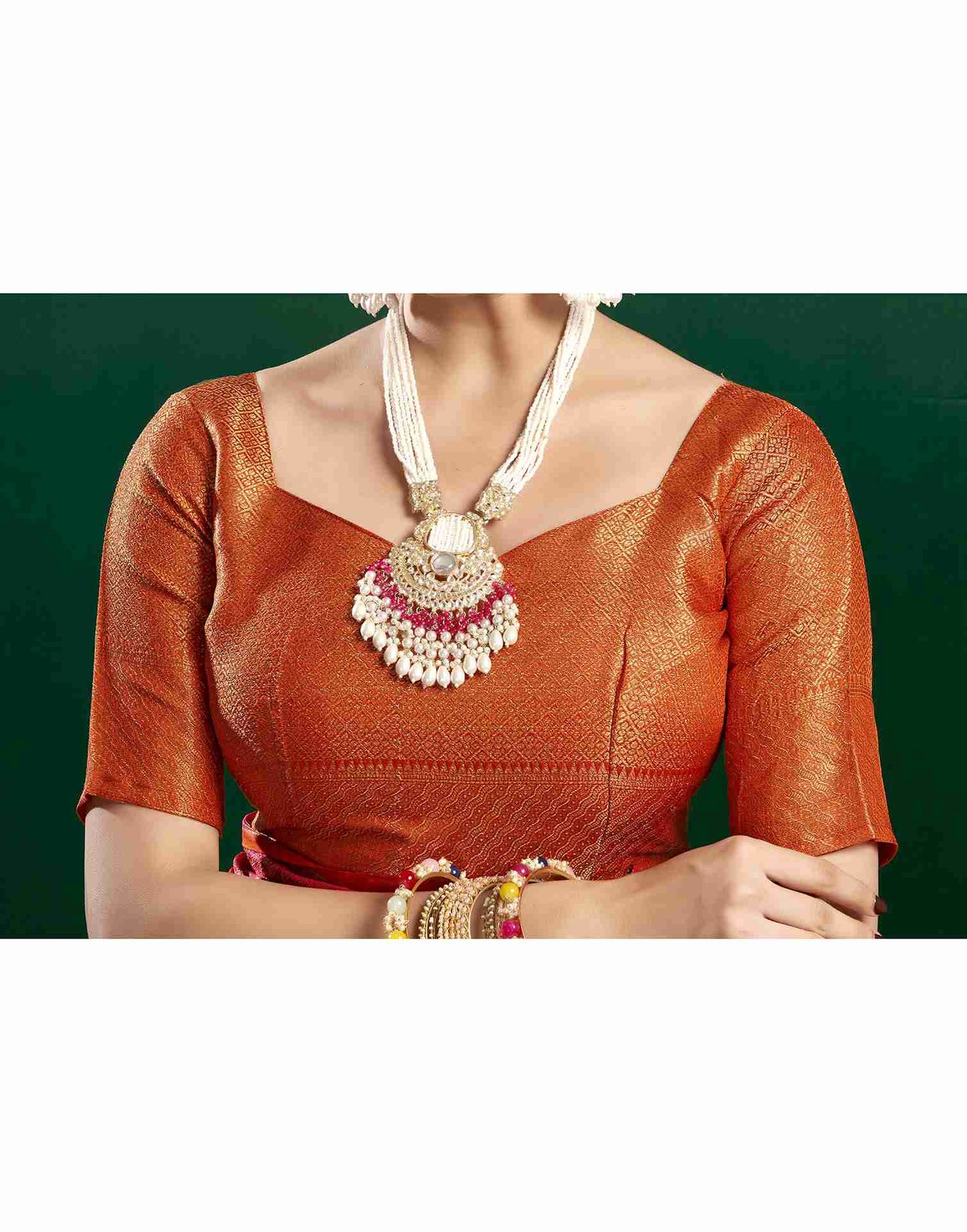 Rani Pink Silk Woven Banarasi Saree