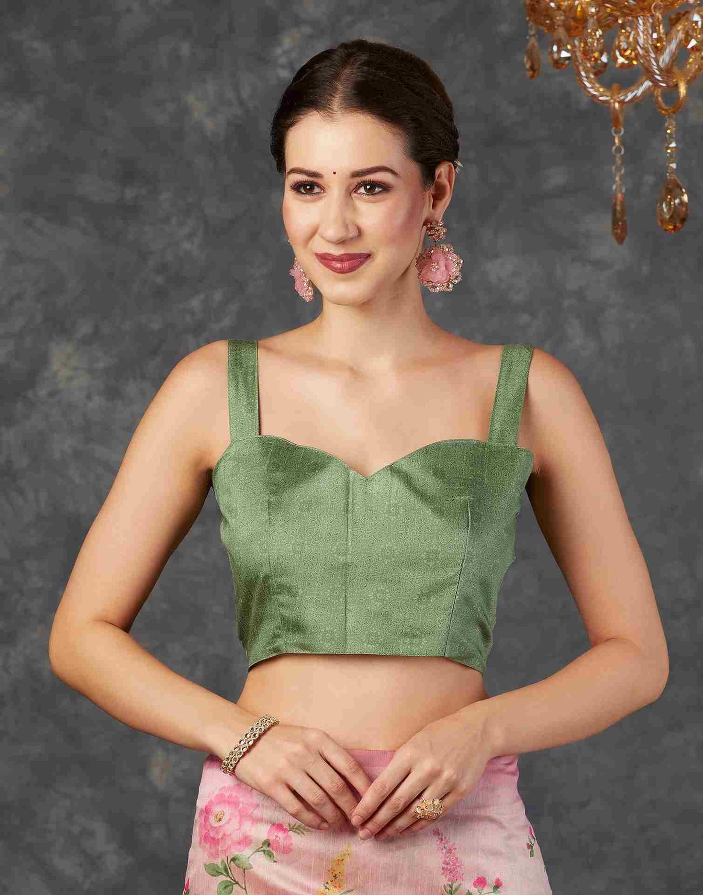 Light Pink Silk Printed Saree