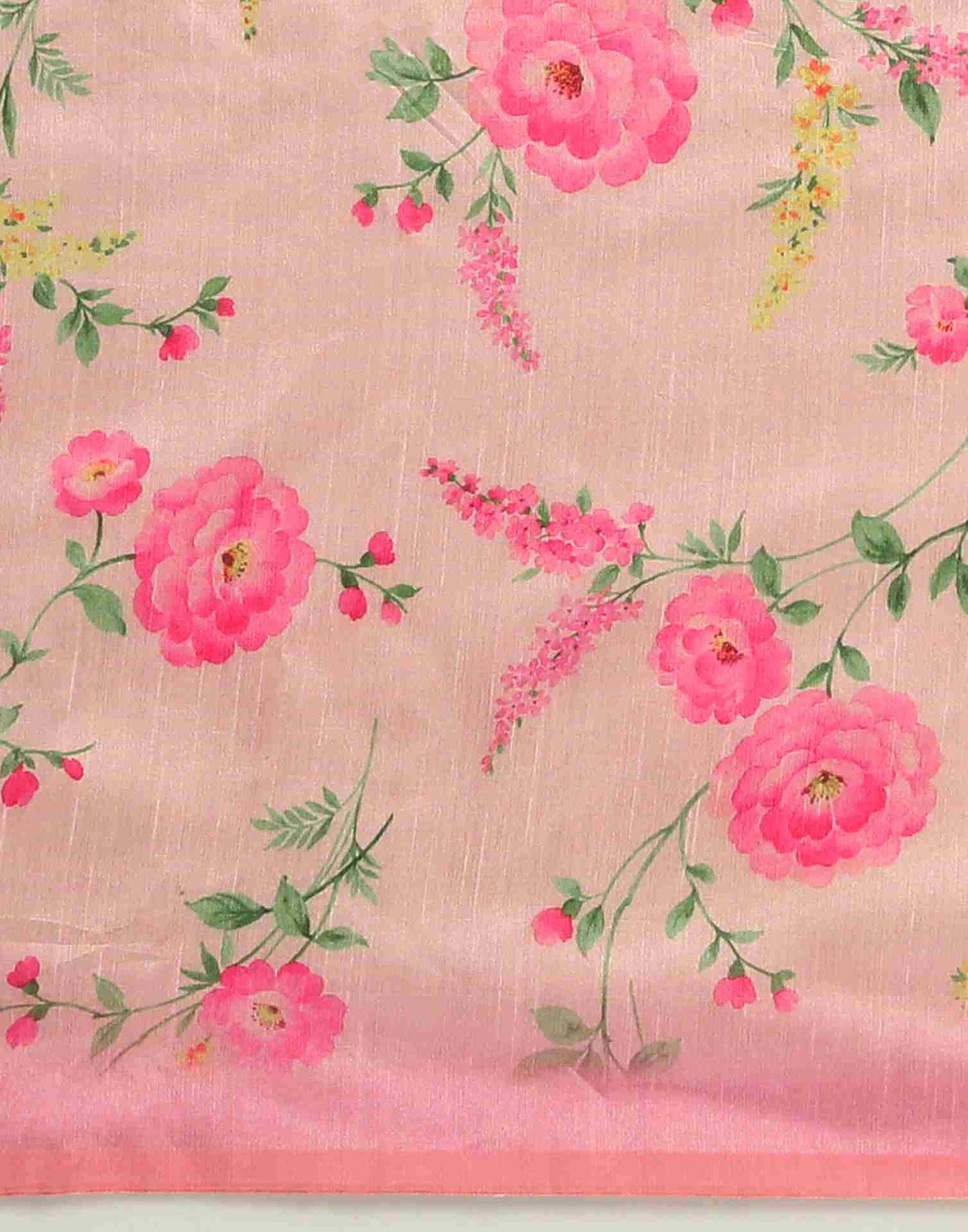 Light Pink Silk Printed Saree