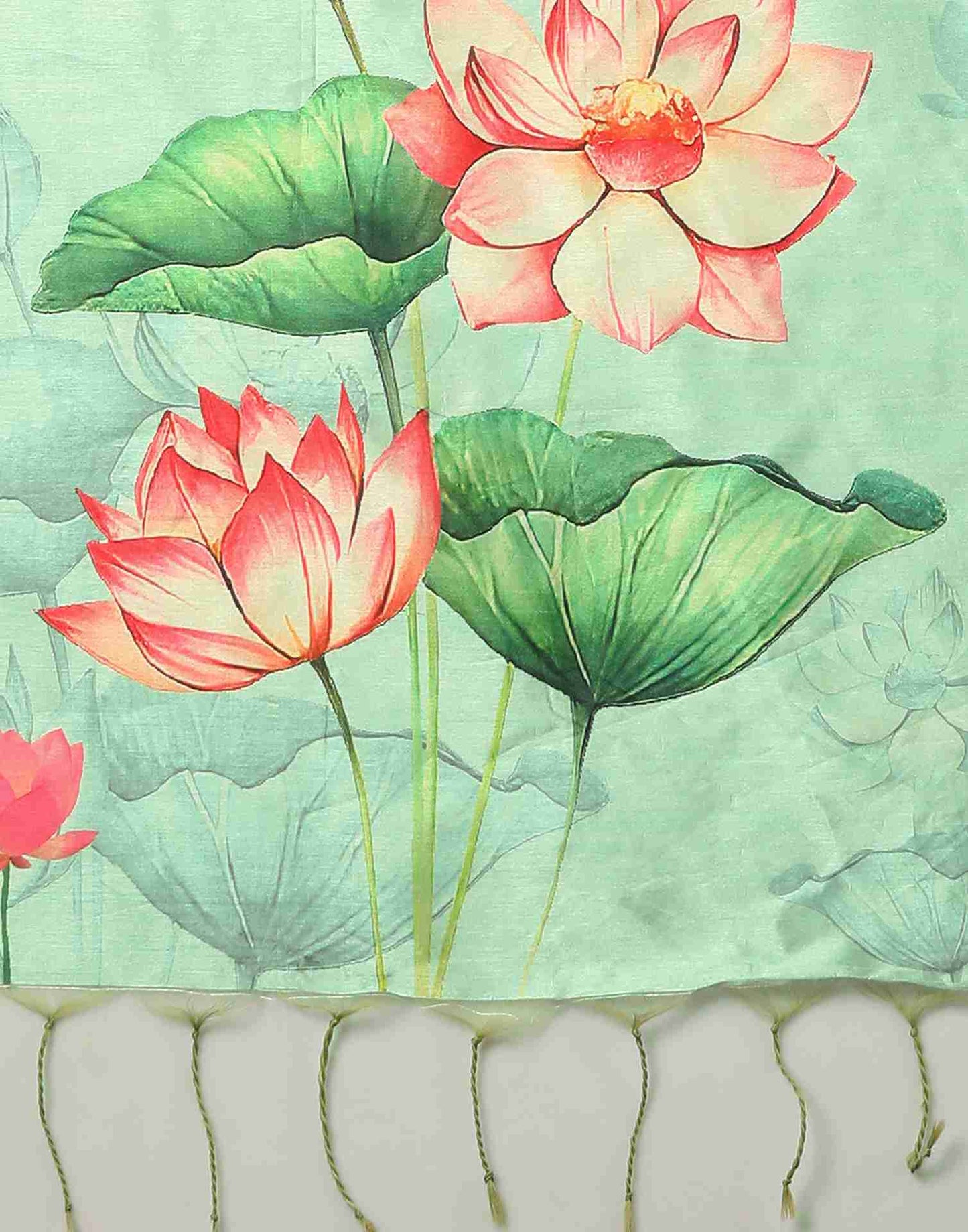 Pista Green Silk Printed Saree