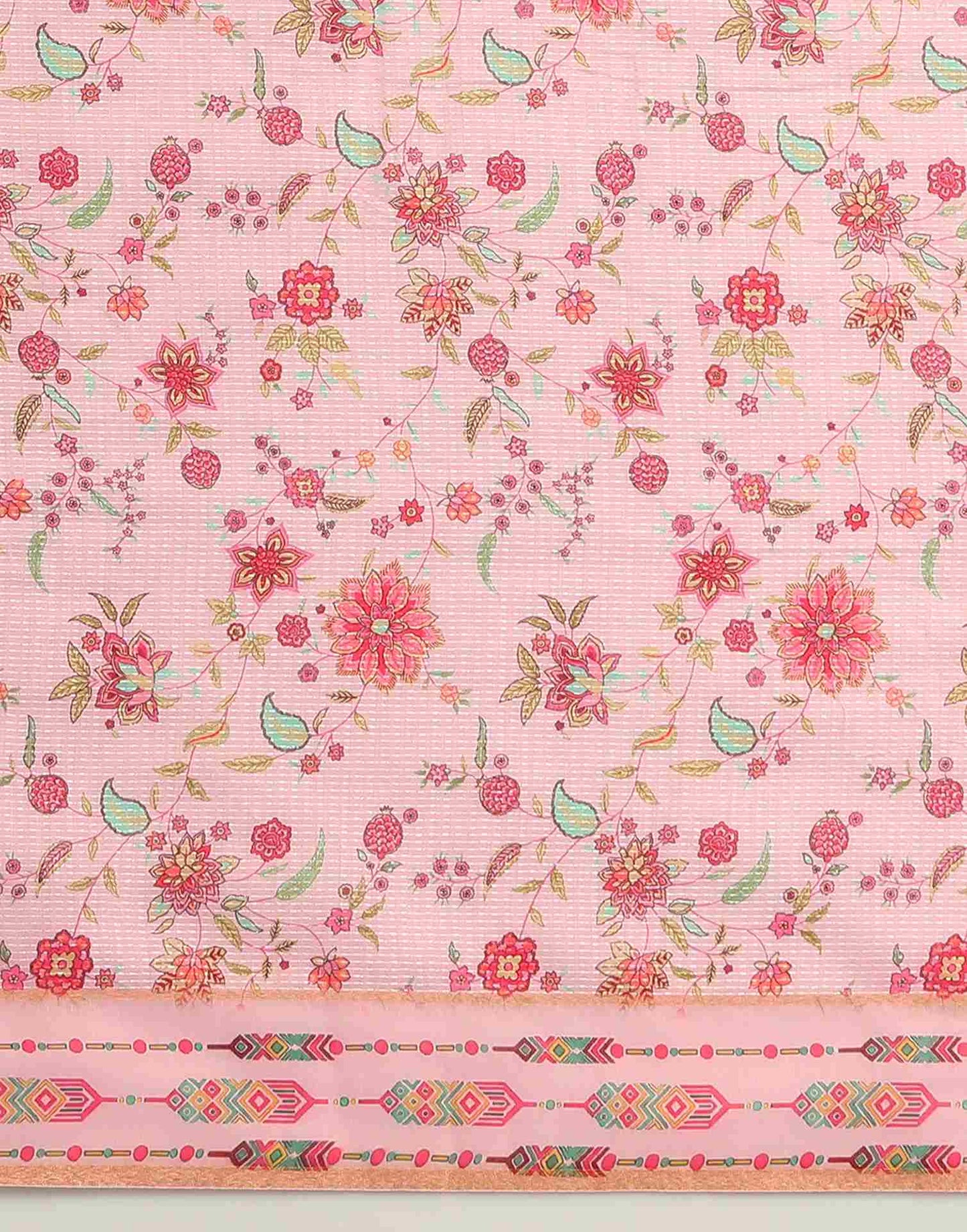 Light Pink Silk Printed Saree