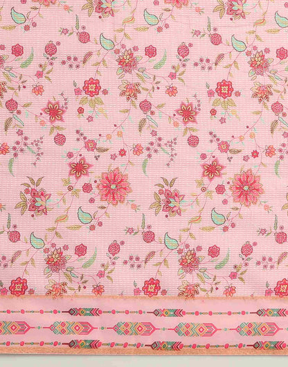 Light Pink Silk Printed Saree