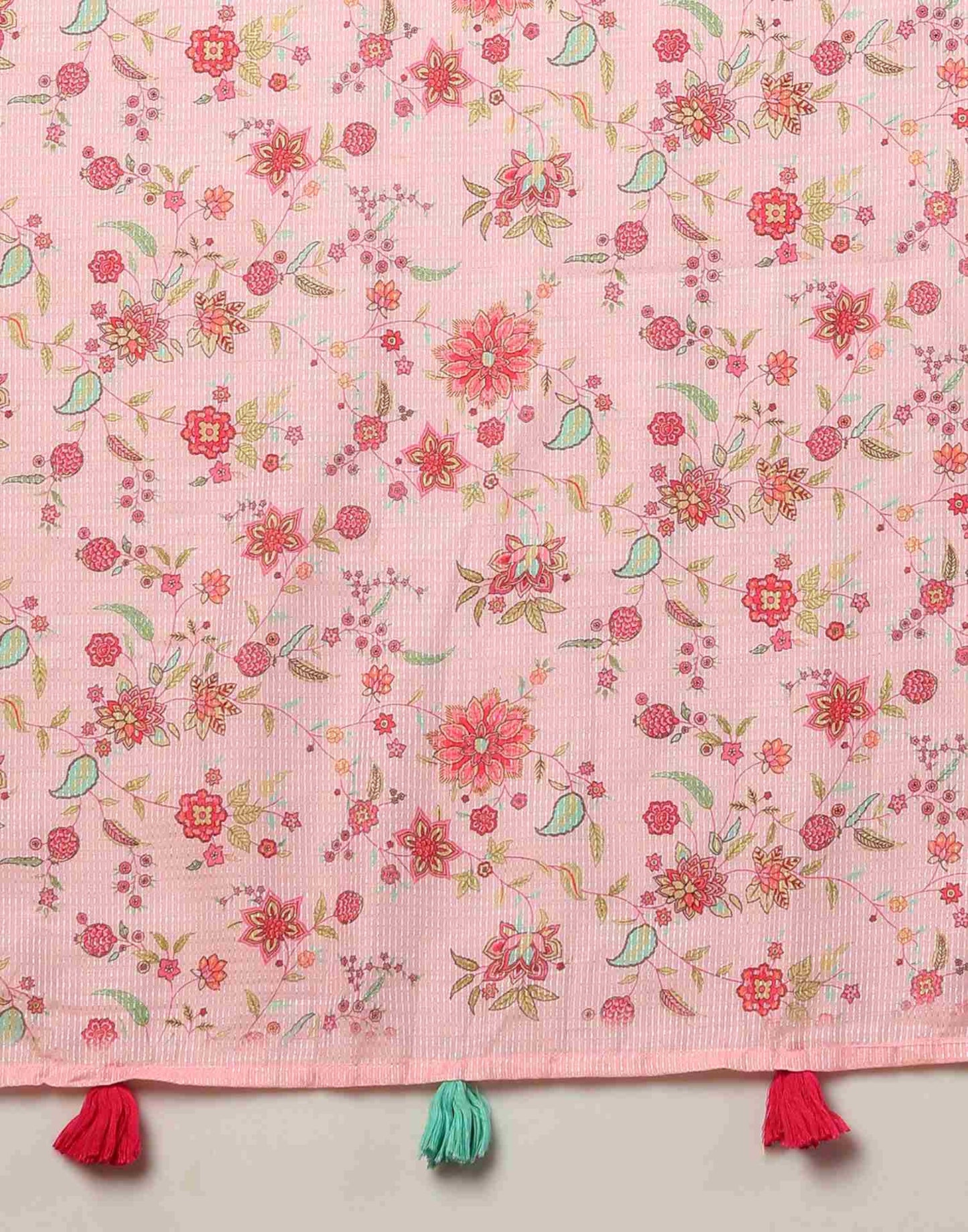 Light Pink Silk Printed Saree