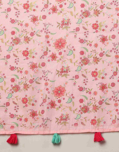 Light Pink Silk Printed Saree