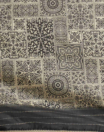 Black Silk Printed Saree