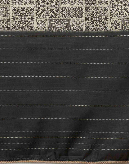 Black Silk Printed Saree