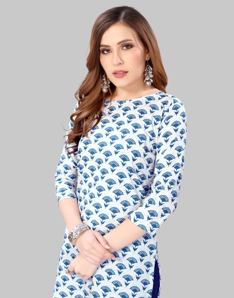 White Printed Kurti | Sudathi