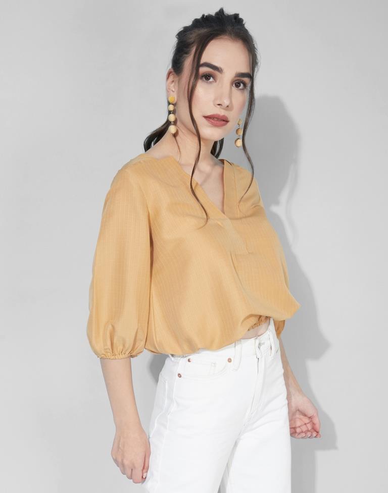 Yellow Balloon Sleeve Top | Leemboodi