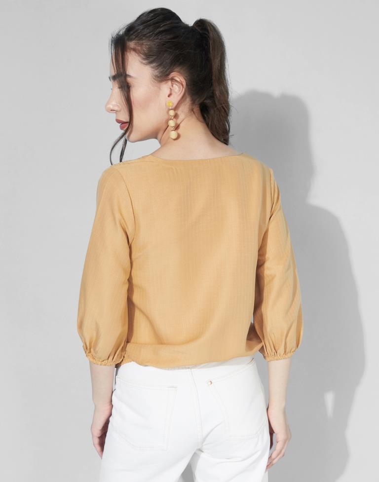 Yellow Balloon Sleeve Top | Leemboodi