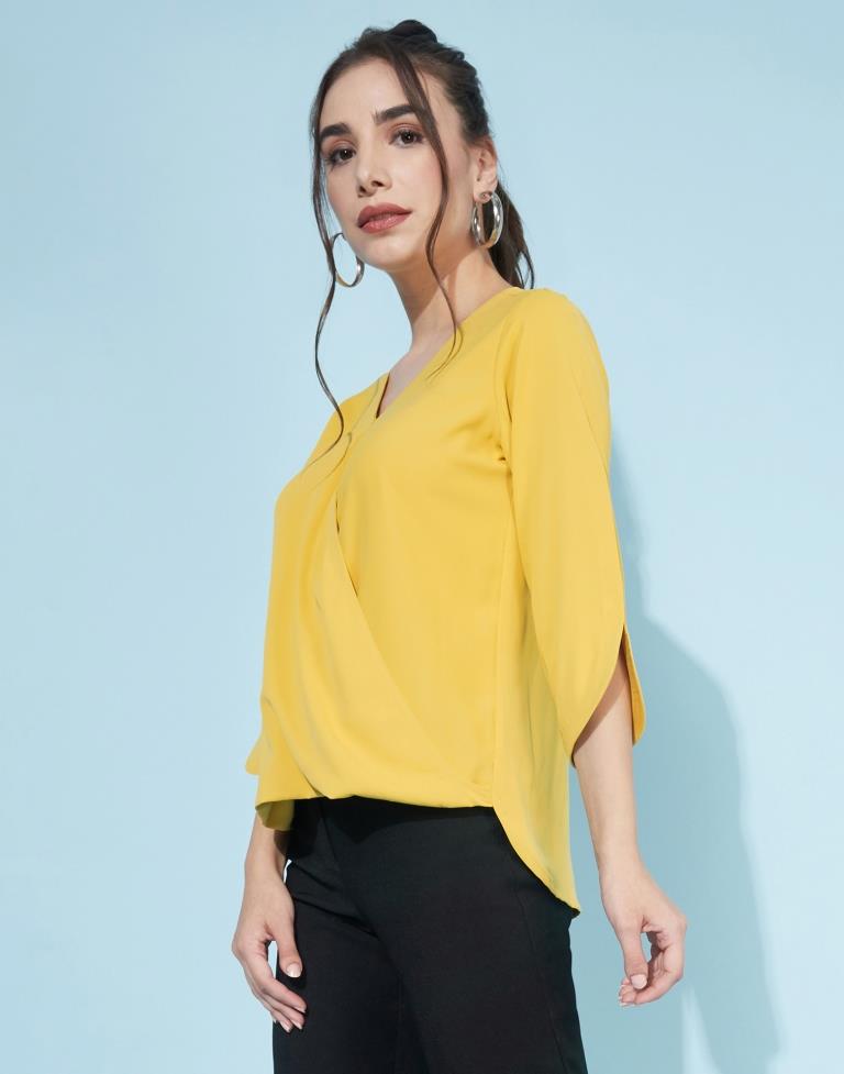 Yellow Wrap Top | Sudathi