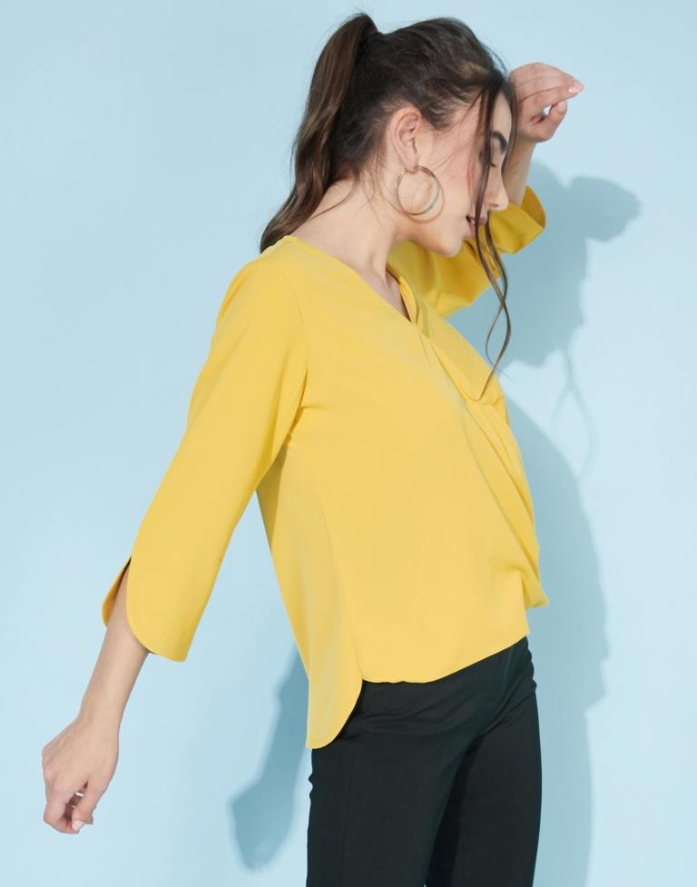 Yellow Wrap Top | Sudathi