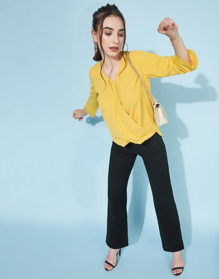 Yellow Wrap Top | Sudathi