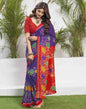 Violet Cotton Printed Saree