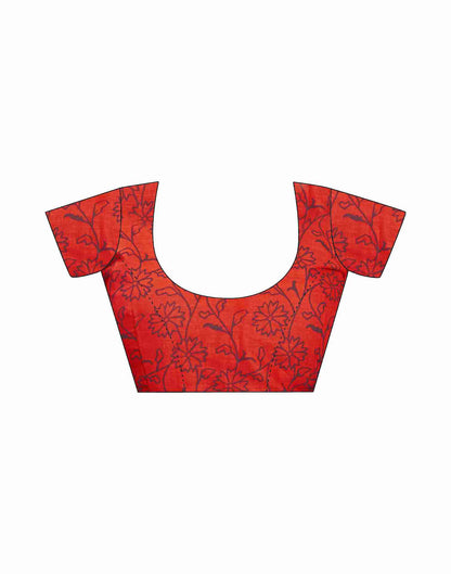 Violet Cotton Printed Saree