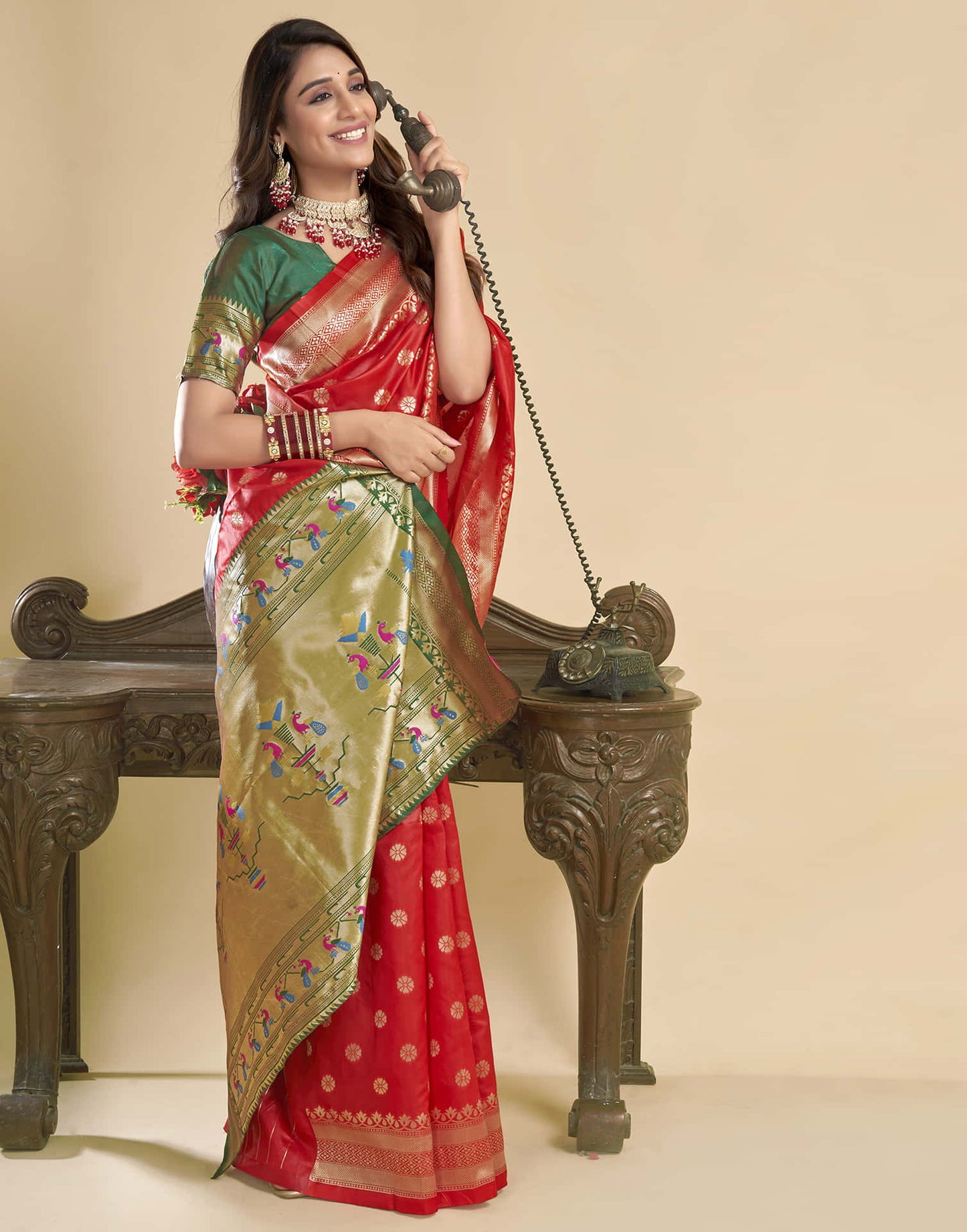 Green Silk Woven Paithani Saree