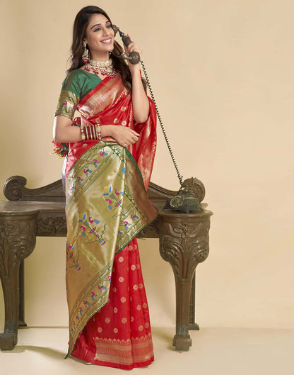 Green Silk Woven Paithani Saree
