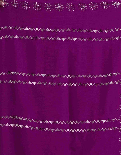 Dark Magenta Georgette Plain Printed Saree