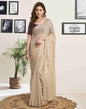 Beige Chiffon Plain Saree