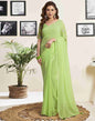 Pastel Green Georgette Plain Saree