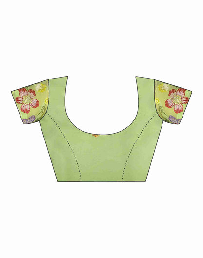 Pastel Green Georgette Plain Saree