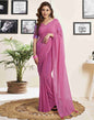 Dusty Pink Georgette Plain Saree