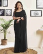 Black Georgette Plain Saree