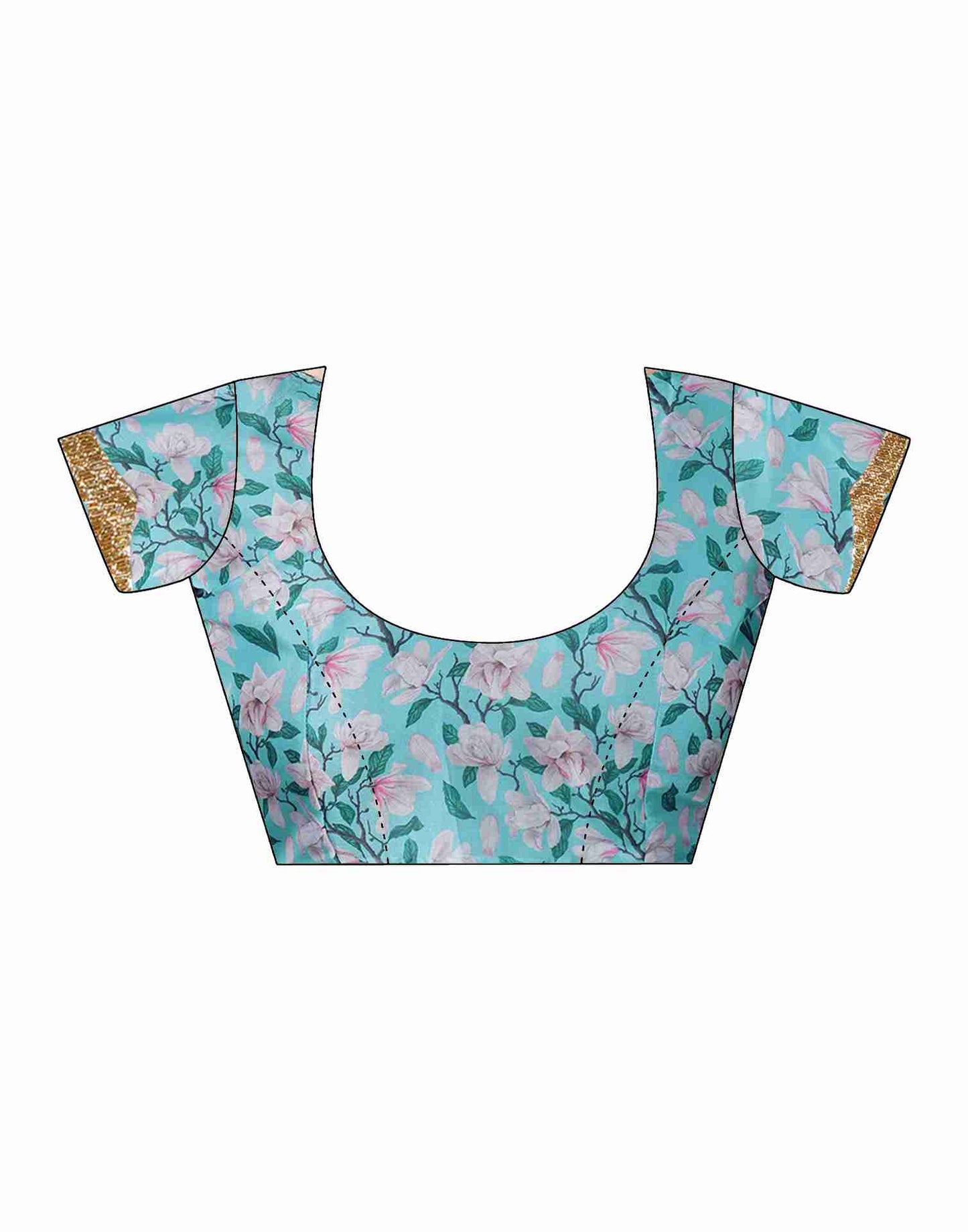 Sky Blue Chiffon Plain Jimmy Choo Saree