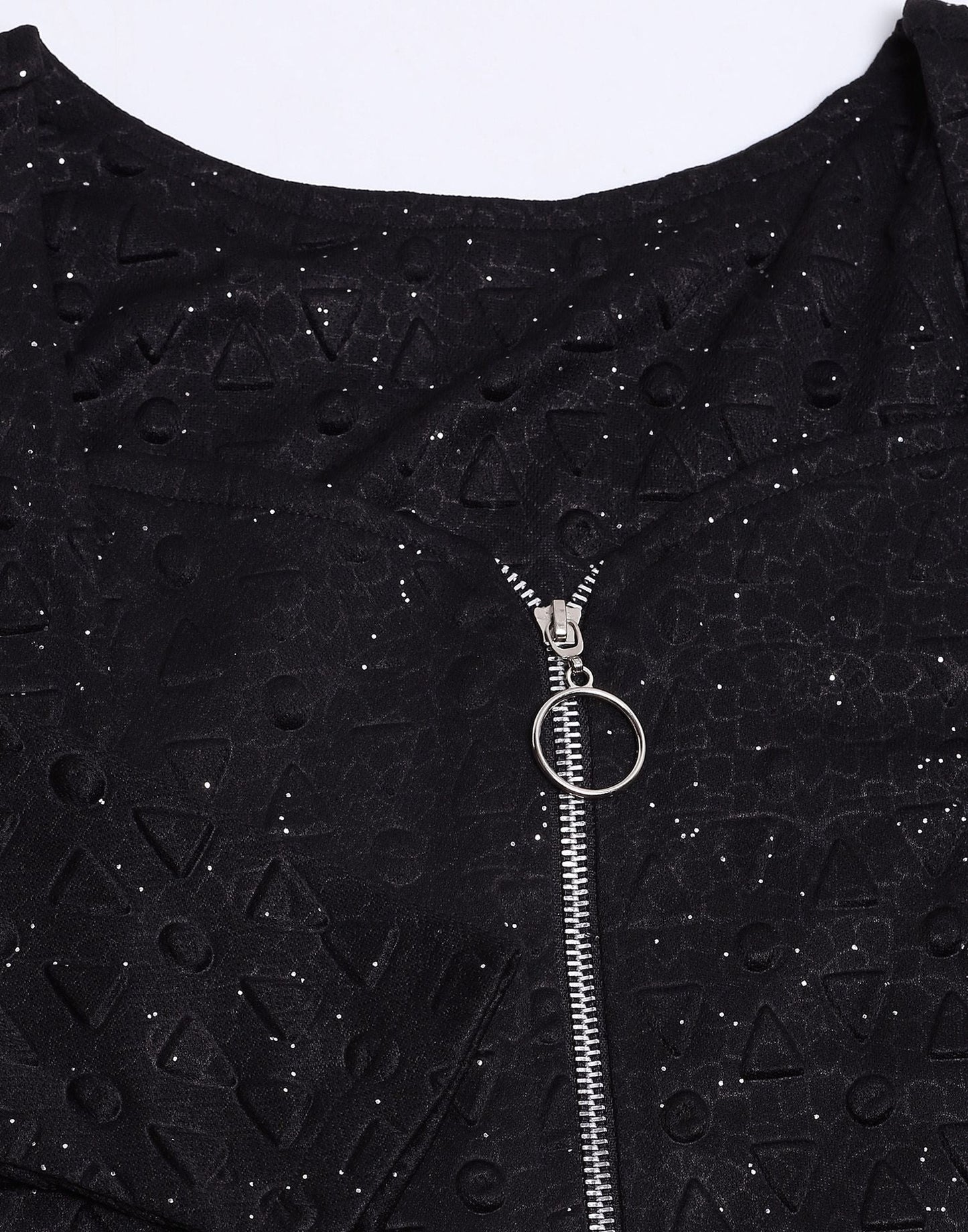 Black Zip-up Crop Top | Leemboodi