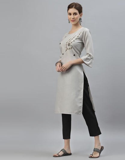 Grey Hand Work Kurti | Sudathi