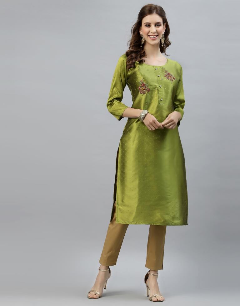 Green Hand Work Kurti | Sudathi