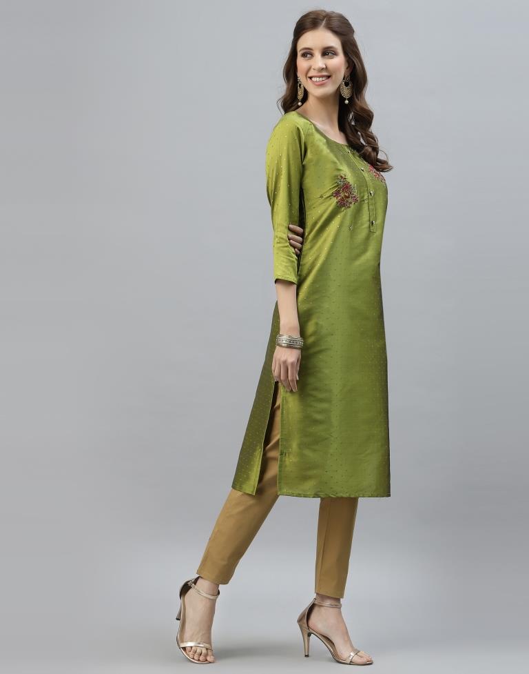 Green Hand Work Kurti | Sudathi