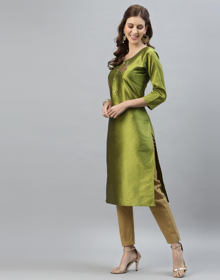 Green Hand Work Kurti | Sudathi