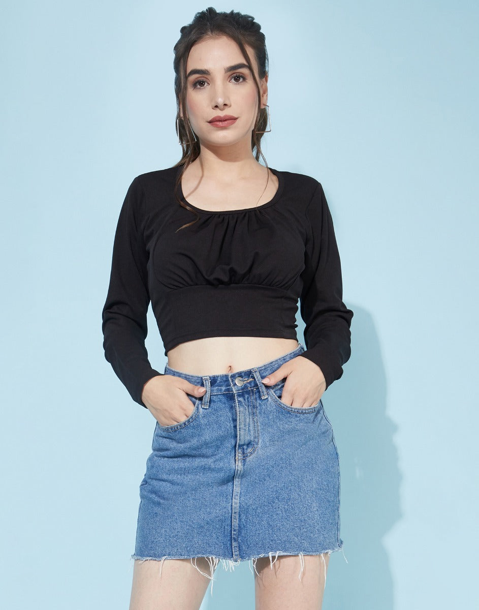 Black Ruched Top | Sudathi