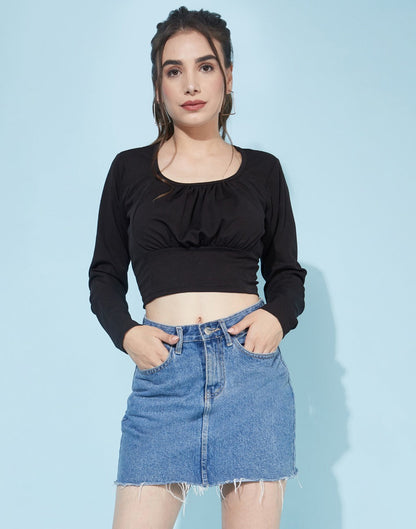 Black Ruched Top | Sudathi