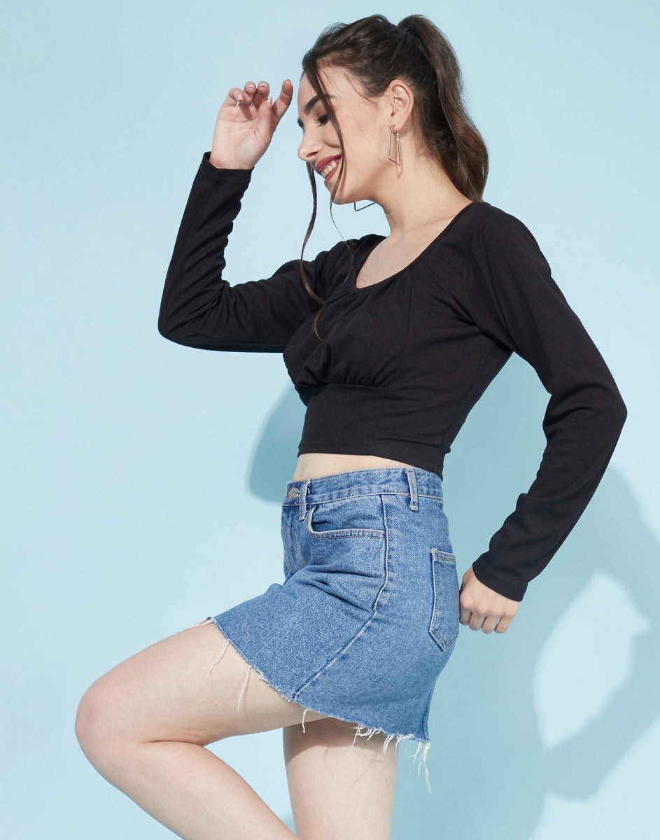 Black Ruched Top | Sudathi