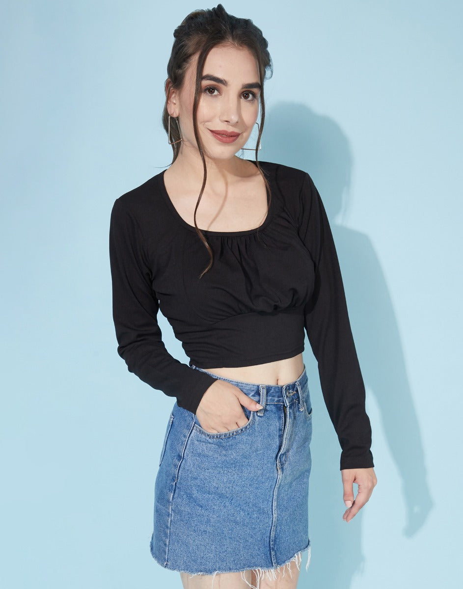Black Ruched Top | Sudathi