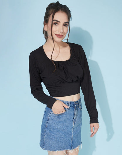Black Ruched Top | Sudathi