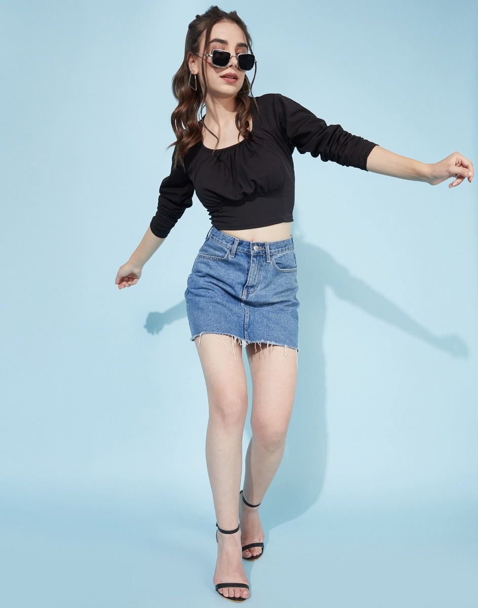 Black Ruched Top | Sudathi
