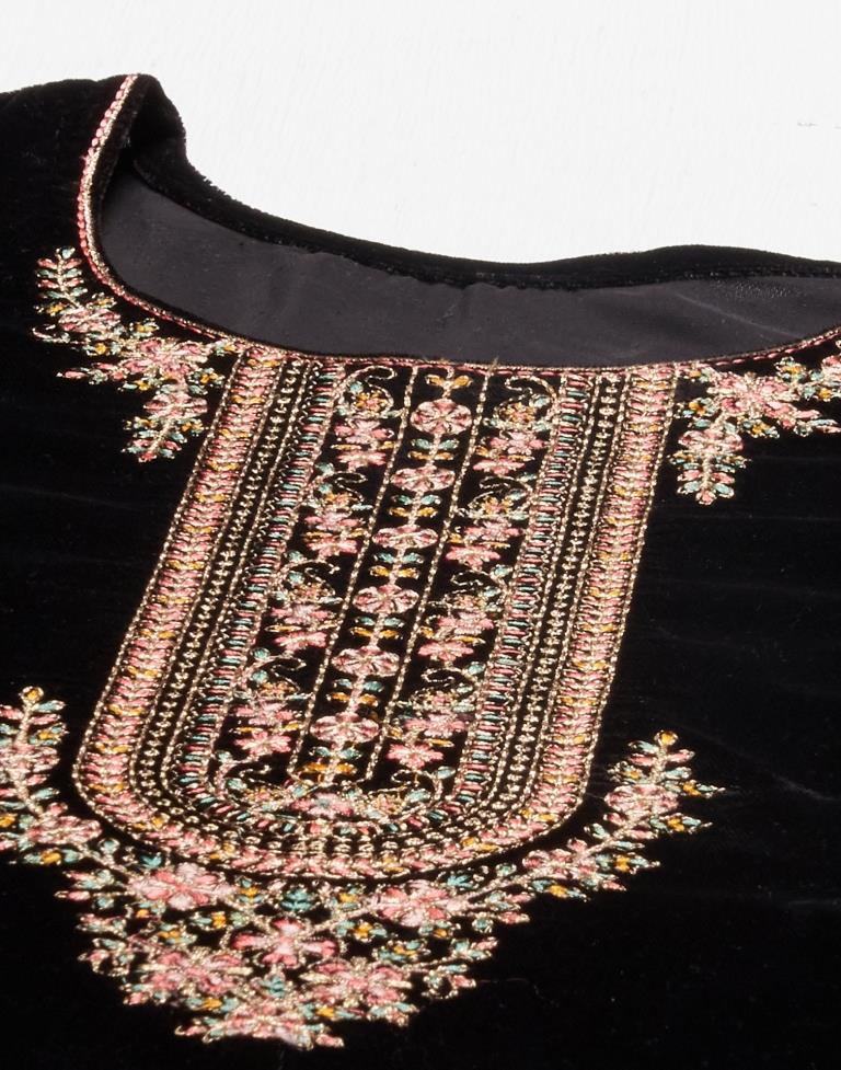 Black Kurti With Pant And Dupatta | Leemboodi