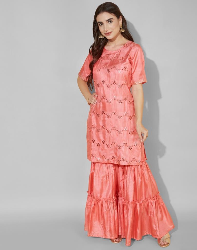 Pastel Kurti With Sharara And Dupatta | Leemboodi