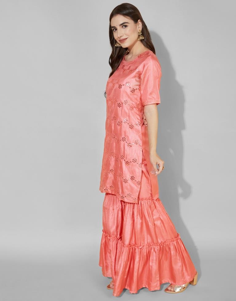 Pastel Kurti With Sharara And Dupatta | Leemboodi