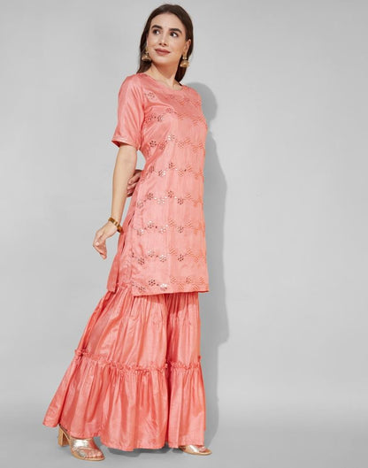 Pastel Kurti With Sharara And Dupatta | Leemboodi