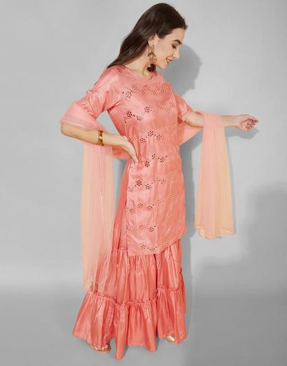 Pastel Kurti With Sharara And Dupatta | Leemboodi
