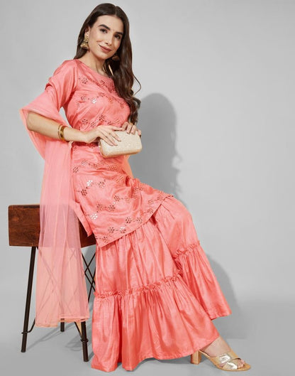 Pastel Kurti With Sharara And Dupatta | Leemboodi