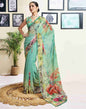 Mint Green Georgette Printed Saree