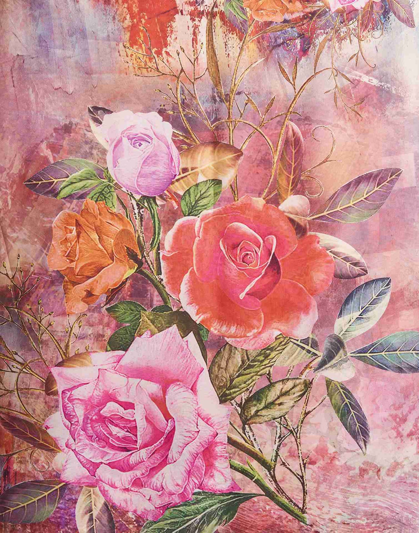 Dusty Pink Georgette Printed Saree