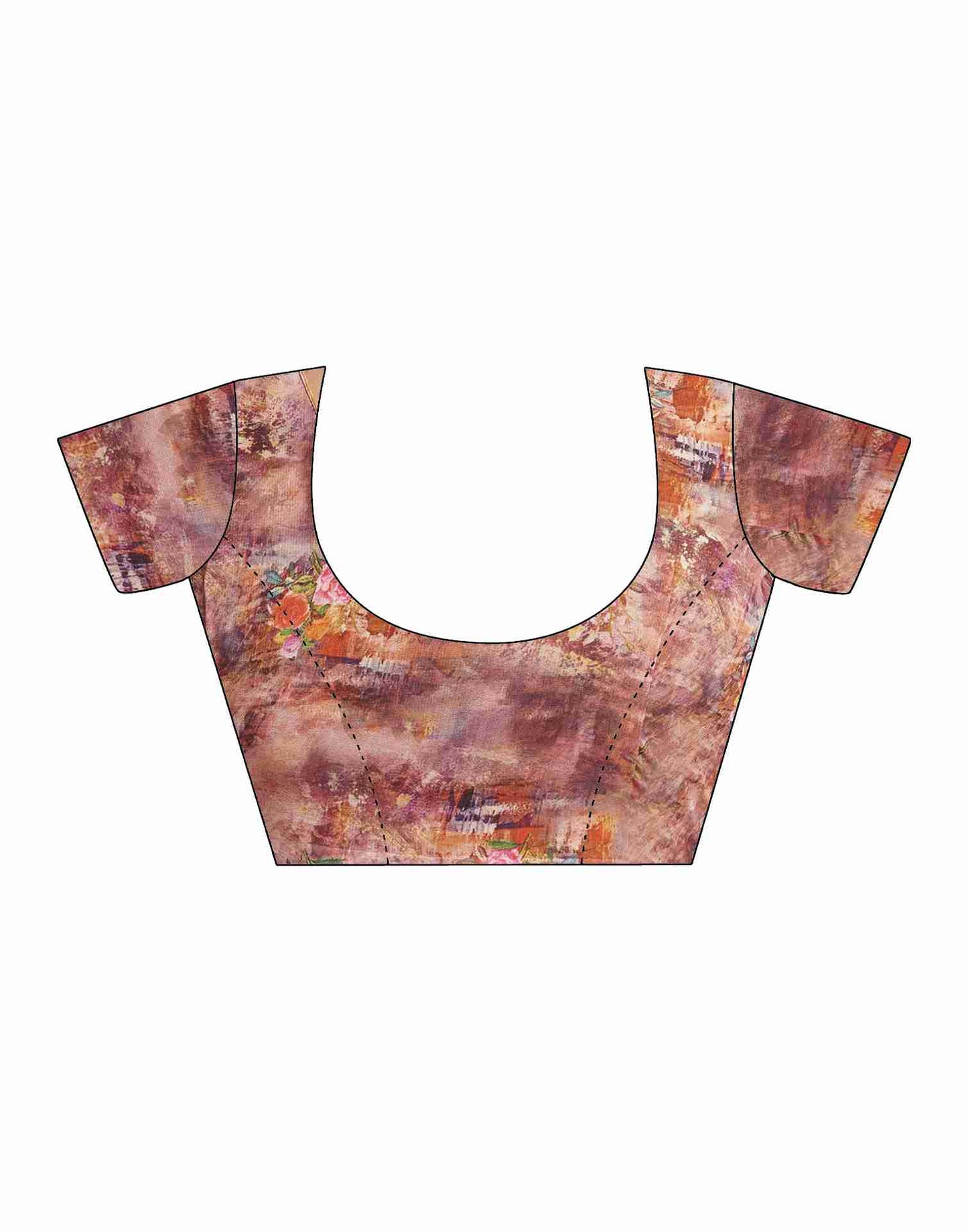 Dusty Pink Georgette Printed Saree