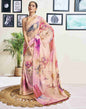 Cream Georgette Printed Saree