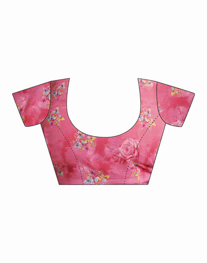 Grey Georgette Printed Saree