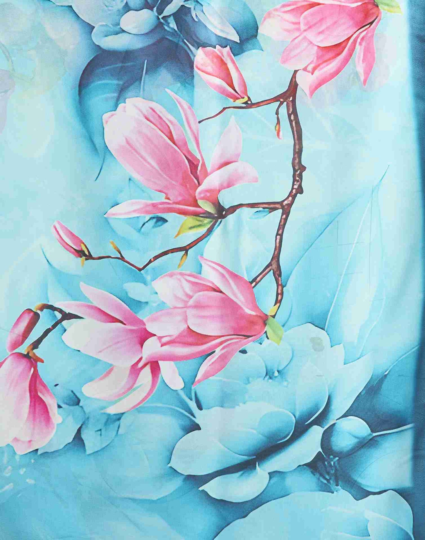 Sky Blue Georgette Printed Saree